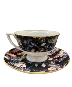 Set de tazas 12 piezas negro/blanco