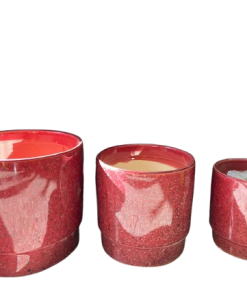 Set de 3 maceteros en Rojo