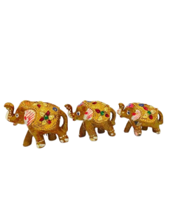 Set de 3 elefantes con brillos (amarillo)