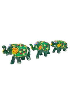 Set de 3 elefantes con brillos (verde)