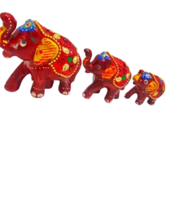 Set de 3 elefantes con brillos (rojo)