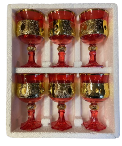 Set de copas rojo/dorado
