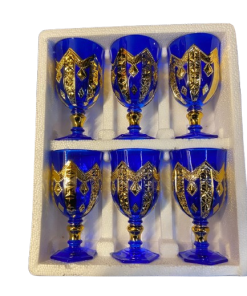 Set de copas azul/dorado