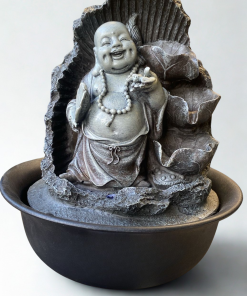 Fuente de agua buda gris zen